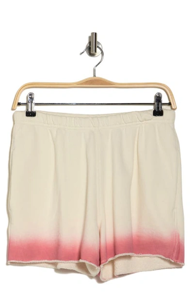 Atm Anthony Thomas Melillo Ombré French Terry Shorts In Vanilla/ French Rose Combo