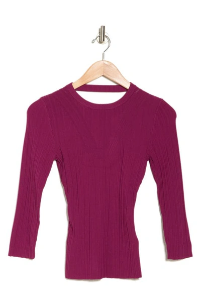 Seven Cutout Rib Sweater In Raspberry