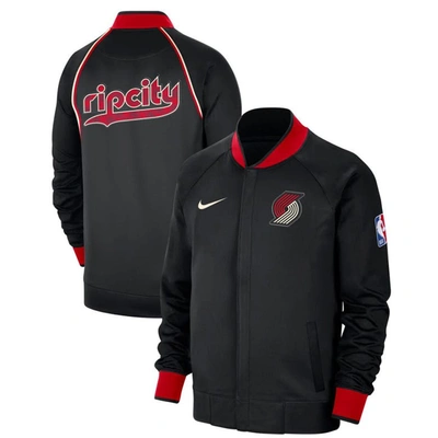 Nike Black Portland Trail Blazers 2023/24 City Edition Authentic Showtime Performance Raglan Full-zi