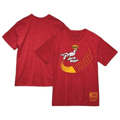 Mitchell & Ness Men's And Women's  Red Houston Rockets Hardwood Classics Mvp Throwback Logo T-shirt