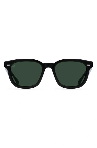 Raen Myles Polarized Round Sunglasses In Recycled Black/ Green Polar