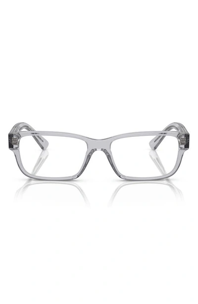 Prada 56mm Square Optical Glasses In Shiny Gunmetal