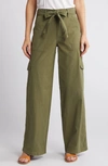 Madewell Griff Superwide Leg Cargo Pants In Desert Olive