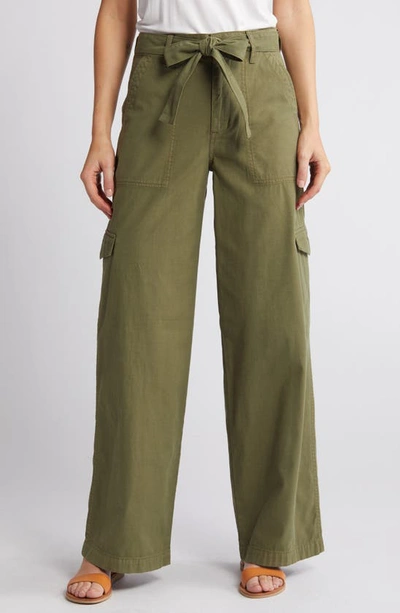 Madewell Griff Superwide Leg Cargo Trousers In Desert Olive