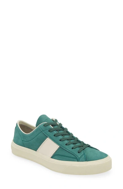 Tom Ford Cambridge Low Top Sneaker In Teal + Cream
