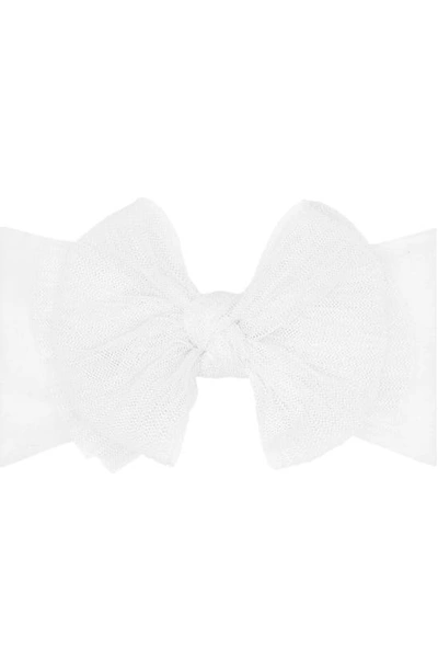 Baby Bling Babies' Itty Bitty Tulle Bow Headband In Pleated White