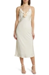 Wayf Bailey Floral Satin Slipdress In Cream