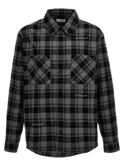 Off-white Plaid Pattern Button-down Collar Shirt In Multi
