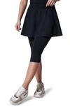 Spanx Booty Boost Legging Lined Skirt In Very Black