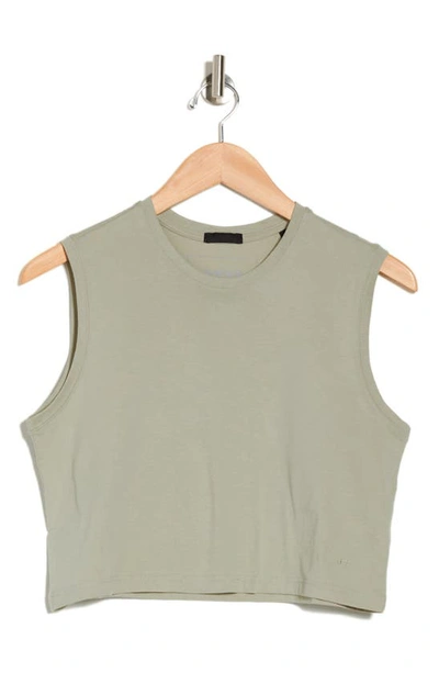 Atm Anthony Thomas Melillo Jersey Cotton Crop Top In Faded Moss