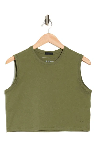Atm Anthony Thomas Melillo Jersey Cotton Crop Top In Seaweed