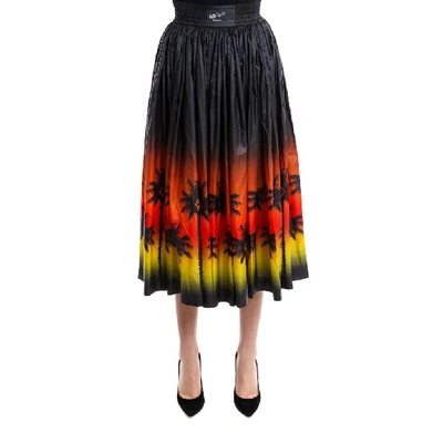 Marcelo Burlon County Of Milan Tropical Sunset Pleated Skirt In Multicolor