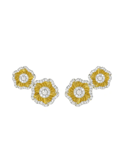 Marchesa Halo Flower Yellow Gold Earrings