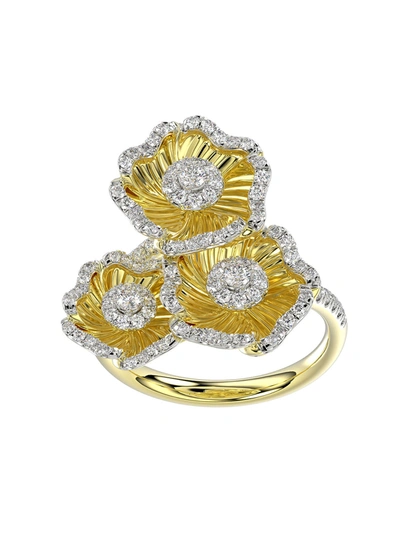 Marchesa Halo Flower Yellow Gold Ring