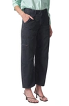 Citizen Of Humanity Marcelle Low Rise Barrel Cargo Pants In Washed Black