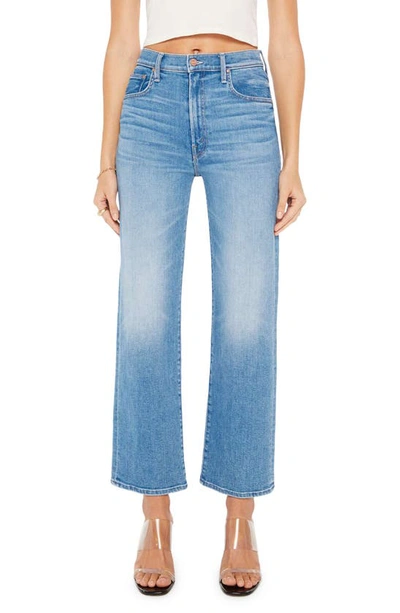 Mother The Rambler Flood High Waist Crop Wide Leg Jeans In Out Of The Blue