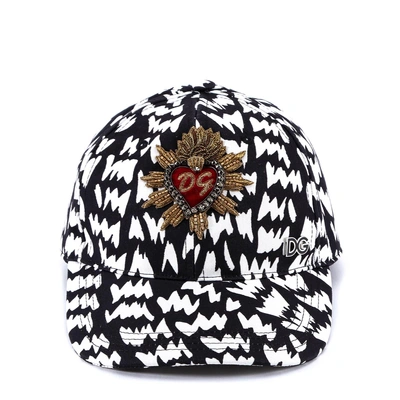 Dolce & Gabbana Sacred Heart Patch Cap In Multi