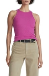 Rag & Bone The Essential Rib Organic Pima Cotton Blend Tank In Fuchsia