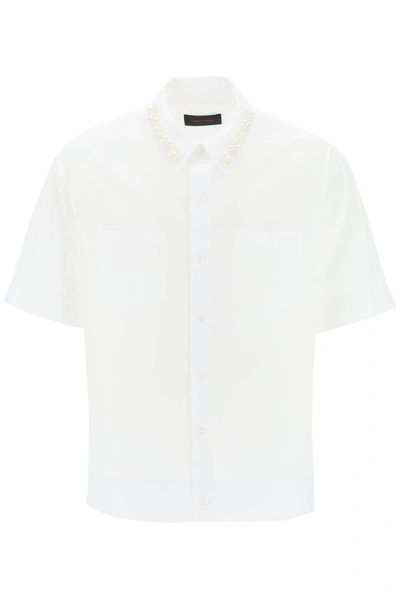Simone Rocha Oversize Shirt With Pearls In White