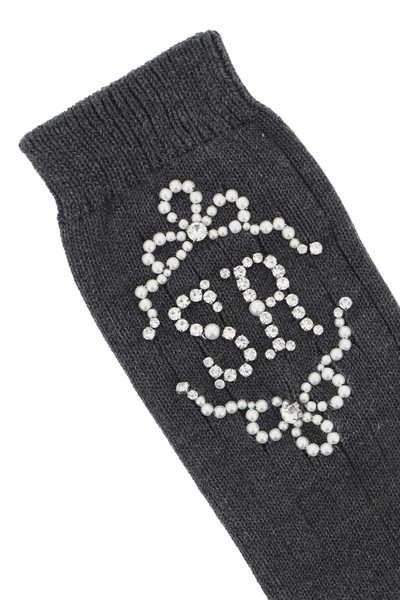 Simone Rocha Sr Socks With Pearls And Crystals In Black