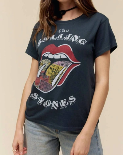 Daydreamer Rolling Stones Ticket Fill Tour Tee In Vintage Black