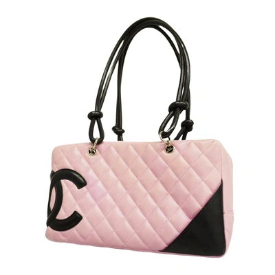Pre-owned Chanel Cambon Leather Shopper Bag () In Pink
