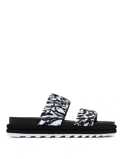 Sorel Roaming Two Strap Sandal In Black/white In Multi