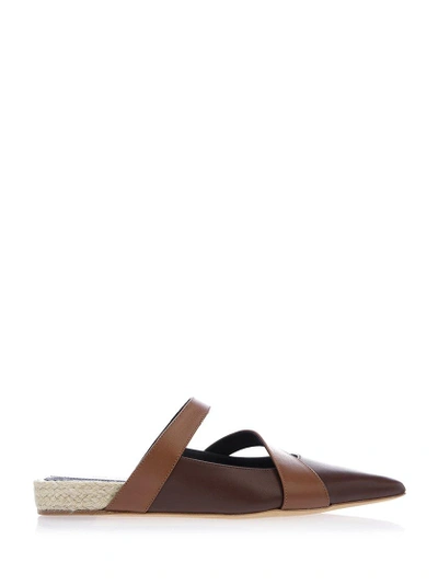 Jw Anderson Double Strap Slip On Mules In Brown