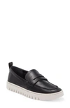 Vionic Uptown Hybrid Penny Loafer In Black Leather