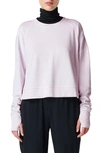 Sweaty Betty After Class Cotton Blend Crop Sweatshirt In Dew Purple