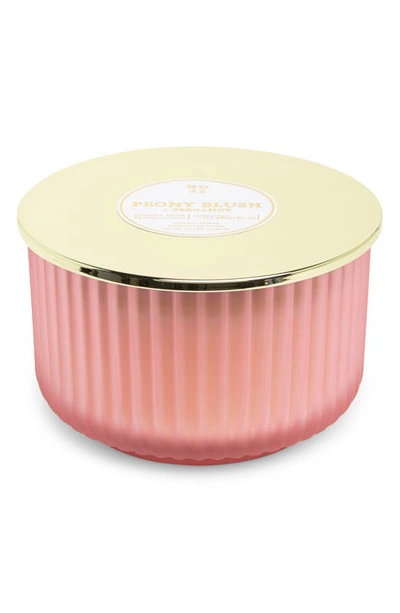 Portofino Candles Peony Blush & Bergamot Scented 3-wick Jar Candle In Pink
