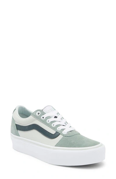 Vans Ward Platform Sneaker In Color Block Light Green/ Multi