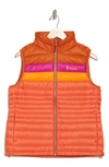 Cotopaxi Fuego Water Resistant Packable 800 Fill Power Down Vest In Mezcal And Nectar
