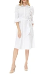 By Design Lucia Stretch Cotton Poplin Shirtdress In Bright White