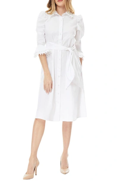 By Design Lucia Stretch Cotton Poplin Shirtdress In Bright White