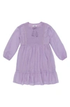Speechless Kids' Smocked Bodice Long Sleeve Dress In Lilac