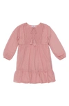 Speechless Kids' Smocked Bodice Long Sleeve Dress In Pink