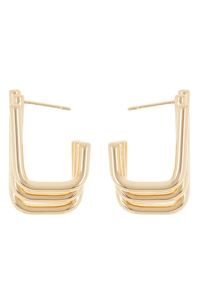 Area Stars Triple Tier Stud Earrings In Gold