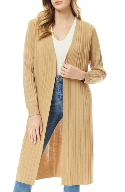 By Design Jae Ribbed Cardigan Duster In Yellow