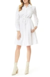 By Design Adira Long Sleeve Poplin Minidress In Bright White