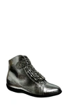 Lady Couture Rock Embellished Metallic Wedge Sneaker In Pewter