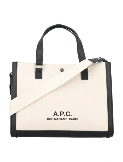 Apc Beige Camille 2.0 Shopper Tote In Lzz Black