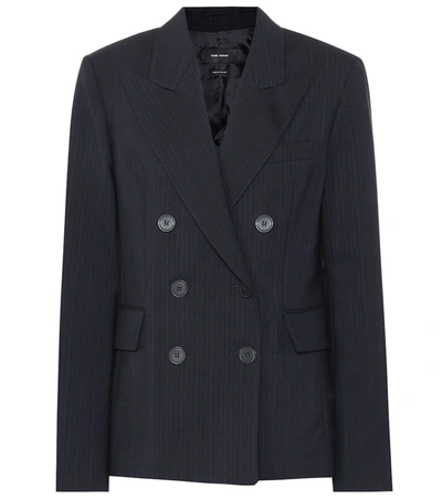 Isabel Marant Helsey Stretch Wool Blazer In Blue