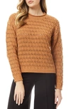 By Design Avery Open Stitch Crop Pullover Sweater In Camel