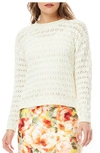 By Design Avery Open Stitch Crop Pullover Sweater In Gardenia