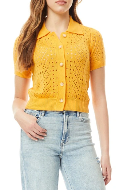 Love By Design Sola Button Front Knit Top In Banana
