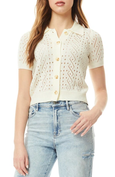 Love By Design Sola Button Front Knit Top In Bright White
