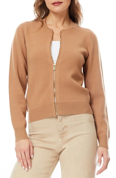 By Design Jenny Double Knit Bomber Jacket In Camel