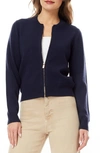 By Design Jenny Double Knit Bomber Jacket In Navy Blazer