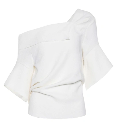 Roland Mouret Crawford Wool Crêpe Top In White